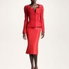Zac Posen Silk Faille Tealength Skirt in Red - Lyst
