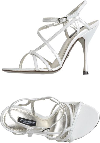 Dolce  Gabbana High Heeled Sandals in White | Lyst