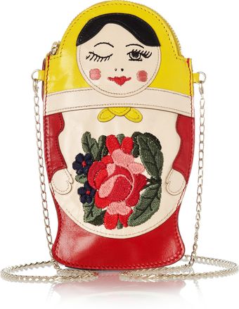 Charlotte Olympia Baboushka Embroidered Leather Clutch - Lyst