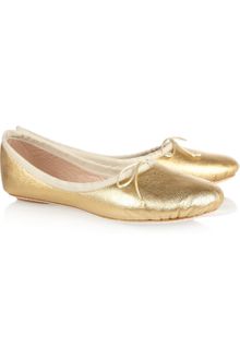 Chloé Metallic Leather Ballet Flats - Lyst