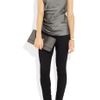 Donna Karan New York Cowlneck Mattesatin and Jersey Top in Silver - Lyst