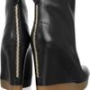 Jil Sander Leather Wedge Ankle Boots in Black (tan) - Lyst