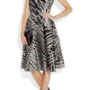 Lela Rose Patterned Organza Dress in Black - Lyst