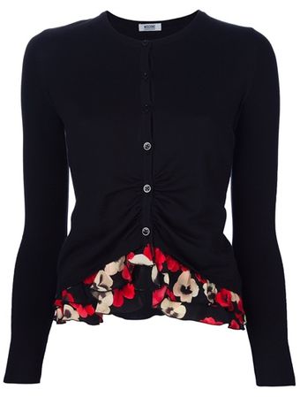 Moschino Cheap & Chic Flower Trimmed Cardigan - Lyst