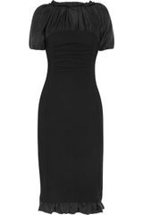 Nina Ricci Textured Stretchcotton and Silk Dress