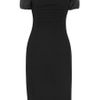 Nina Ricci Textured Stretchcotton and Silk Dress in Black - Lyst