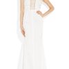 Nina Ricci Ruched Taffeta And Lace Gown in White - Lyst