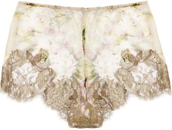 Rosamosario Classica Bellezza Silkcreponne and Lace French Briefs - Lyst