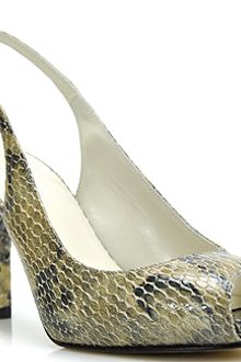 Stuart Weitzman Litely Mushroom Snake Printed Peep Toe Slingback Pump - Lyst