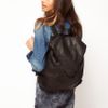 Asos Leather Backpack With Pointed Flap in Black - Lyst