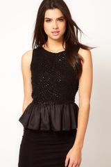ASOS Collection Asos Peplum Top with Embellishment