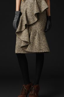 Burberry Prorsum Asymmetric Draped Tweed Skirt - Lyst