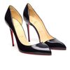 Christian Louboutin Chiarana Cutout Glossed Leather Pumps in Black - Lyst