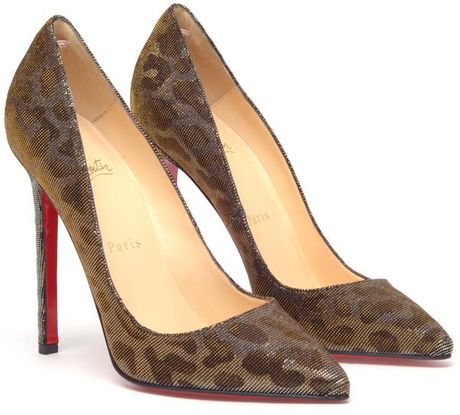 Christian Louboutin Pigalle Leopard Printed Lamé Pumps in Animal (pewter) - Lyst