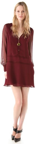 Elizabeth And James Lara Crepe Dress in Red (merlot) - Lyst