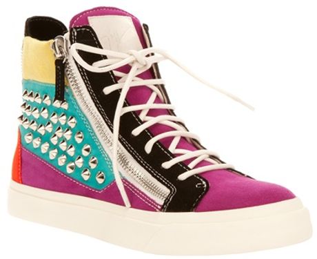 Giuseppe Zanotti Lace Up Sneaker in Pink - Lyst