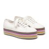 House Of Holland Superga Striped Platform Trainers in White (white multi) - Lyst