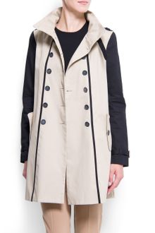 Mango Two Tones Trench - Lyst