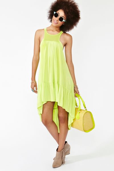 Nasty Gal Windsong Dress in Green (tan) - Lyst