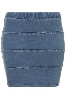 Topshop Denim Look Panel Bodycon Skirt - Lyst