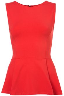 Topshop Sleeveless Peplum Top - Lyst