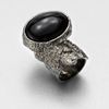 Yves Saint Laurent AntiqueInspired Silvertone Arty Ovale Ring in Black - Lyst