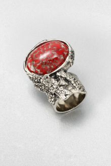 Yves Saint Laurent Antique-Inspired Silvertone Arty Ovale Ring - Lyst