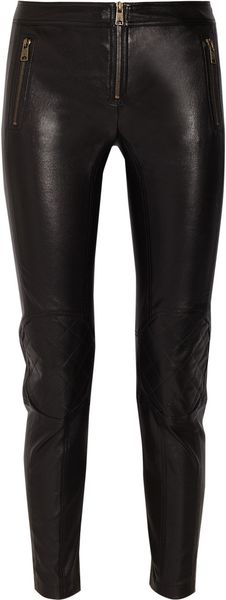 Alexander Mcqueen Paneled Leather Skinny Pants in Black - Lyst