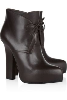 Bottega Veneta Laceup Leather Ankle Boots - Lyst