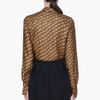 Chloé Bronze Silk Bird Print Blouse in Brown (bronze) - Lyst