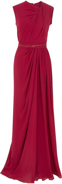 Elie Saab Gathered Front Gown - Lyst