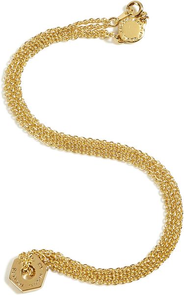 Marc By Marc Jacobs Golden Tiny Bolt Necklace in Gold - Lyst