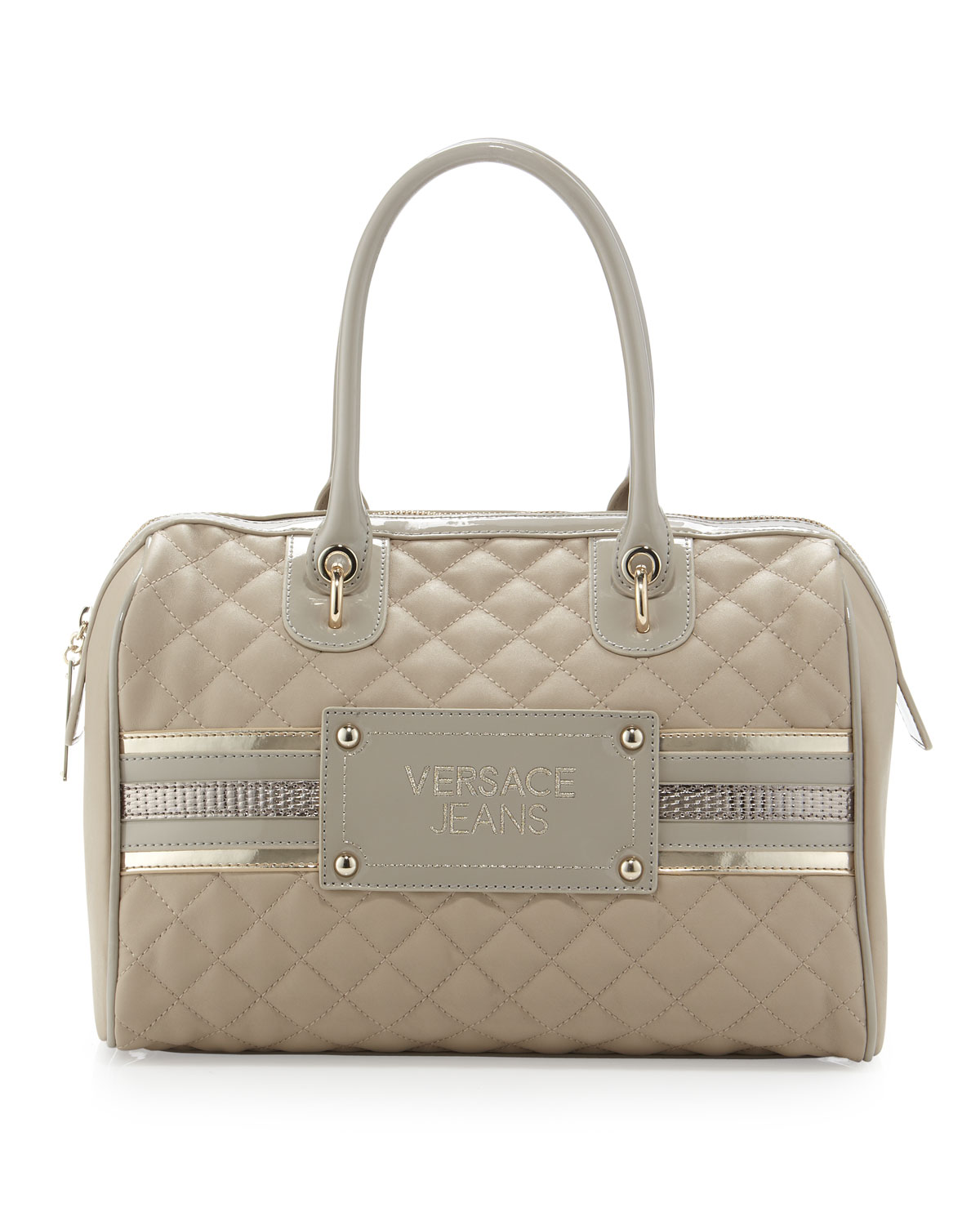 Versace Jeans Couture Quilted Tote Oasi in Gray (cream) Lyst