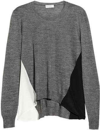 Vionnet Chiffonpaneled Alpaca and Silkblend Sweater - Lyst