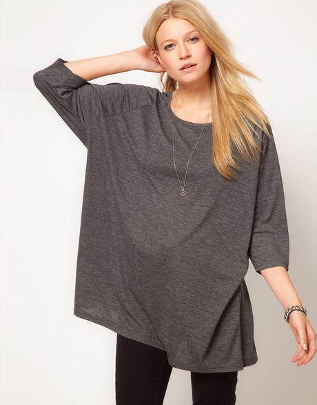 Asos Collection Asos Oversize Raglan Tshirt in Gray (grey) - Lyst
