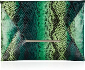 BCBGMAXAZRIA Llene Snake-Print Envelope Clutch - Lyst
