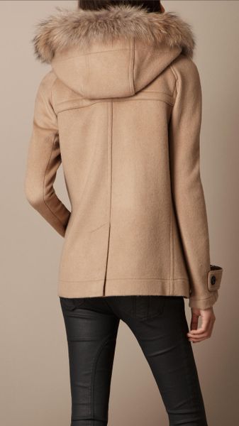 Burberry Brit Wool Duffle Coat in Brown (camel) | Lyst
