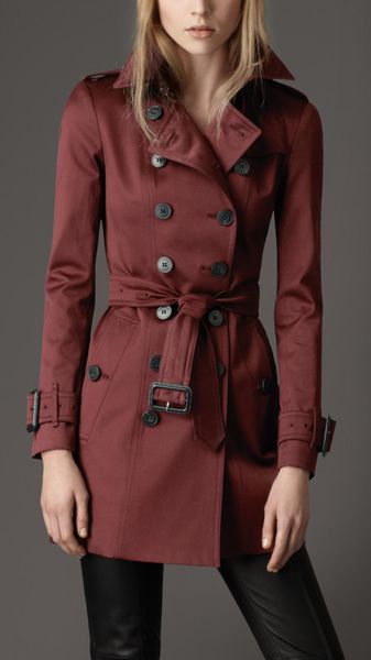 Burberry Midlength Cotton Blend Trench Coat - Lyst