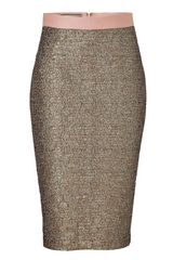 By Malene Birger Dull Gold Dandes Pencil Skirt