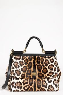 Dolce & Gabbana Miss Sicily Calf Hair Leather Satchel - Lyst
