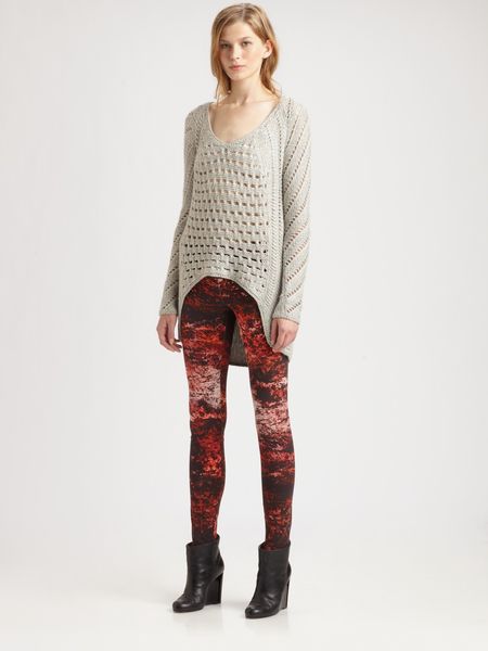 Helmut Lang Midnight Floral Reflex Leggings in Red - Lyst