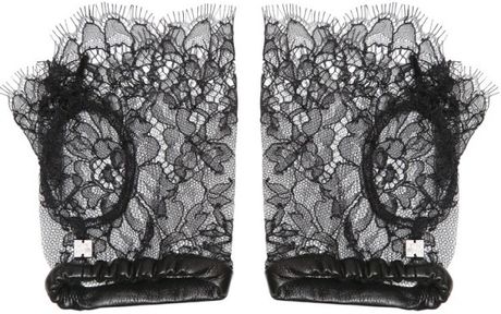 Hidy N.g Cut Off Slik Lace Gloves in Black - Lyst