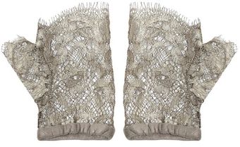 Hidy N.g Cut Off Gold Lace Gloves - Lyst