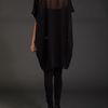 Label Lab Oversized Sheer Blouse in Black - Lyst