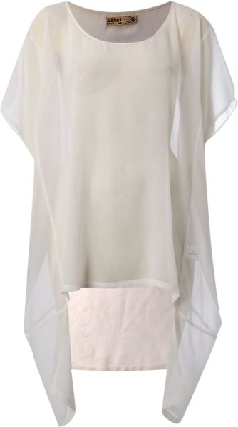 Label Lab Oversized Sheer Blouse in White - Lyst