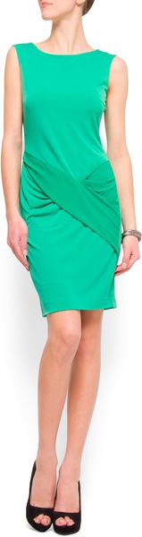 Mango Draped Cocktail Dress - Lyst