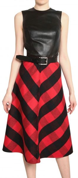 Michael Kors Leather Double Faced Cashgora Dress in Black - Lyst