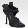 Oscar De La Renta Satin and Mesh Bow Ankle Boots in Black - Lyst