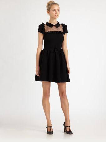RED Valentino Merinowool Bow Dress - Lyst