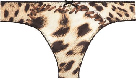 Roberto Cavalli Leopard and Whipstitchprint Crepe Briefs in Animal - Lyst